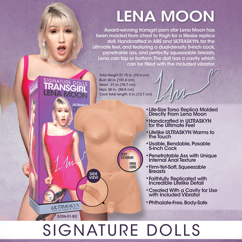 Signature Dolls TransGirl Lena Moon Life-Size ULTRASKYN Vibrating Doll with 5-Inch Dual Density Cock and Penetrable Ass Assturbators