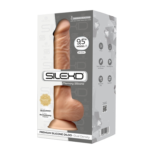 Silexd 9.5 Inch Model 1 Flesh Premium Silicone Dildo Dual Density with Suction Cup > Dildos > Large Dildos
