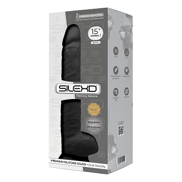 Silexd 15 Inch Model 1 Black Premium Silicone Dong with Suction Cup Base > Dildos > Oversized Toys Main image