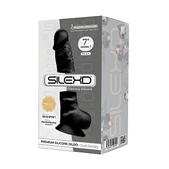 Silexd 7 Inch Model 1 Black - Dildo with Balls > Dildos > Realistic Dildos Main image
