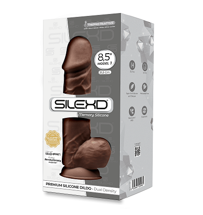 Silexd 8.5 Inch Brown Realistic Dual Density Silicone Dildo with Suction Cup Base > Dildos > Realistic Dildos Main image