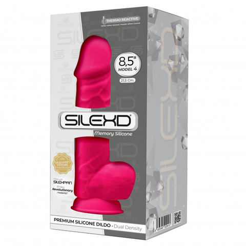 Silexd 8.5 Inch Model 4 Premium Silicone Dildo in Pink DONGS