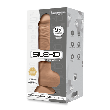 Silexd 9.5 Inch Model 1 Caramel Premium Silicone Dildo Dual Density > Dildos > Large Dildos