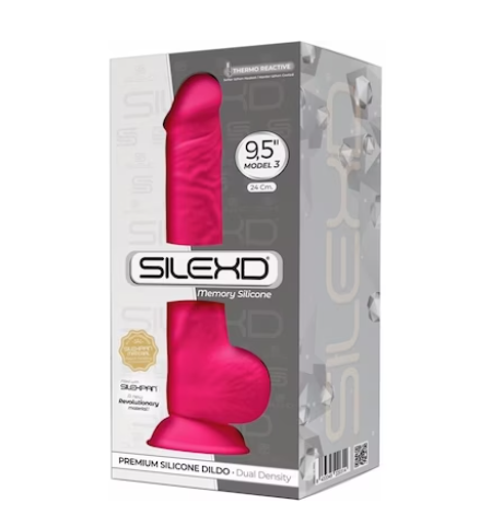 Silexd 9.5 Inch Model 3 Pink Premium Silicone Dildo with Suction Base DONGS