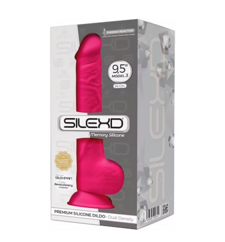 Silexd 9.5 Inch Model 3 Pink Premium Silicone Dildo with Suction Base DONGS