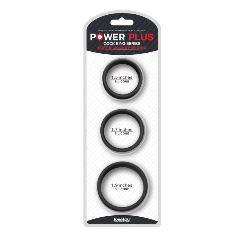 Silicone 3 Piece Pro Cock Ring Set – Stretchy Comfortable Cock Rings > Cock Ring > Sets Main image