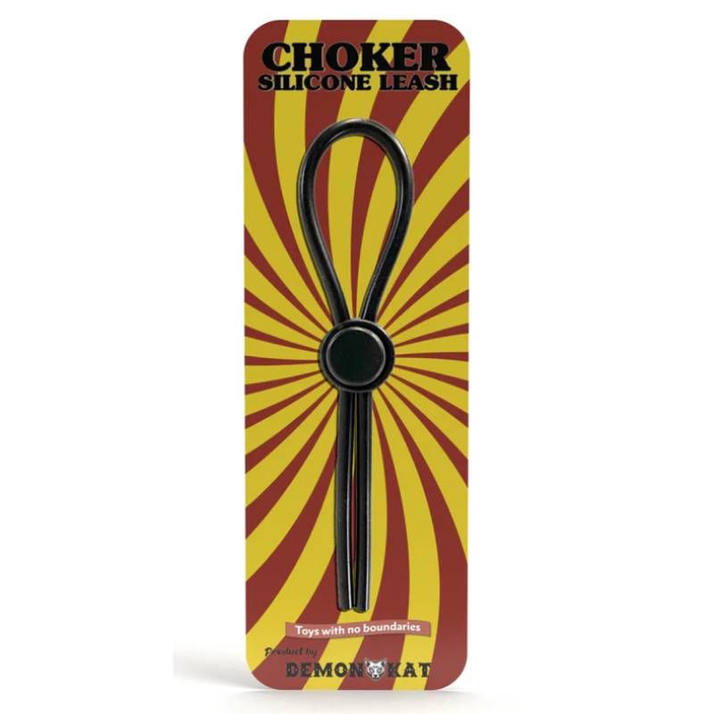 Silicone Choker Leash Black - Adjustable Size > Cock Ring > Adjustable