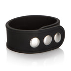 Silicone Tri-Snap Erection Ring Black with Adjustable Heavy-Duty Hardware > Cock Ring > Adjustable