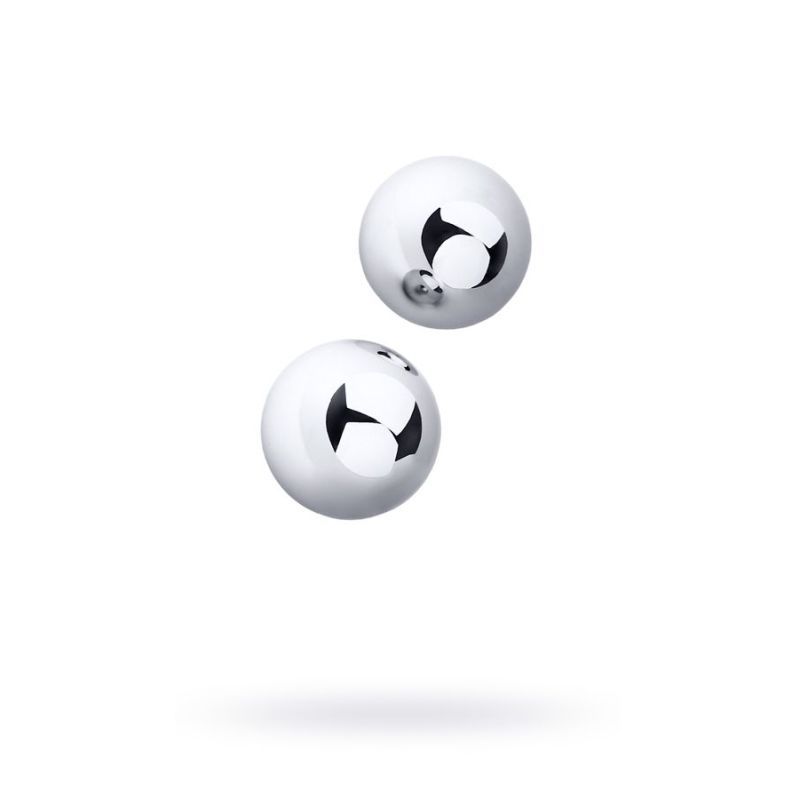 Silver Metal 2 Piece Vaginal Balls 3 Centimeters – Medical Steel Vaginal Balls Secondary image