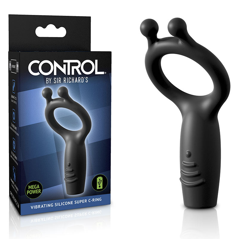 Sir Richards Vibrating Silicone Super C-Ring 4.8 Inch Grey Rechargeable > Cock Ring > Vibrating Main image