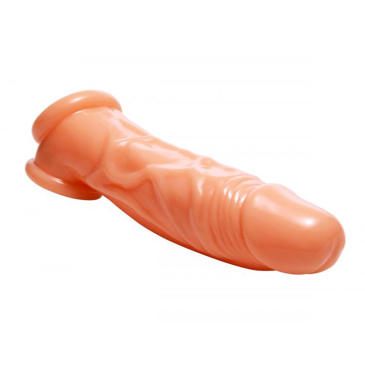 Size Matters Realistic Flesh Penis Enhancer and Ball Stretcher 8 Inch Secondary image
