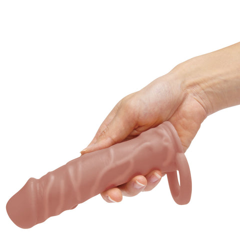 Size Up Realistic 1 Inch Penis Extender Tan SLEEVES