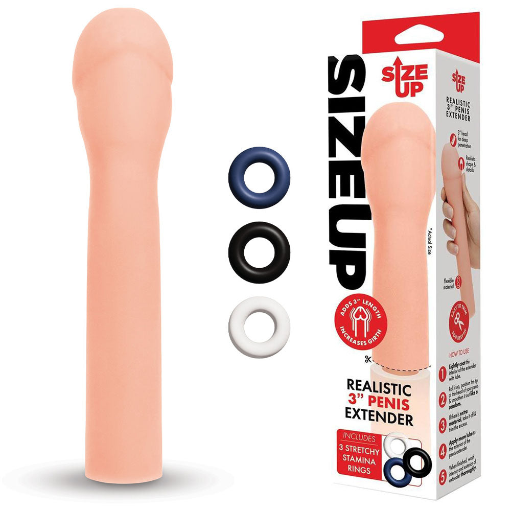 Size Up Realistic 3 Inch Penis Extender > Sex Toys For Men > Penis Sleeves