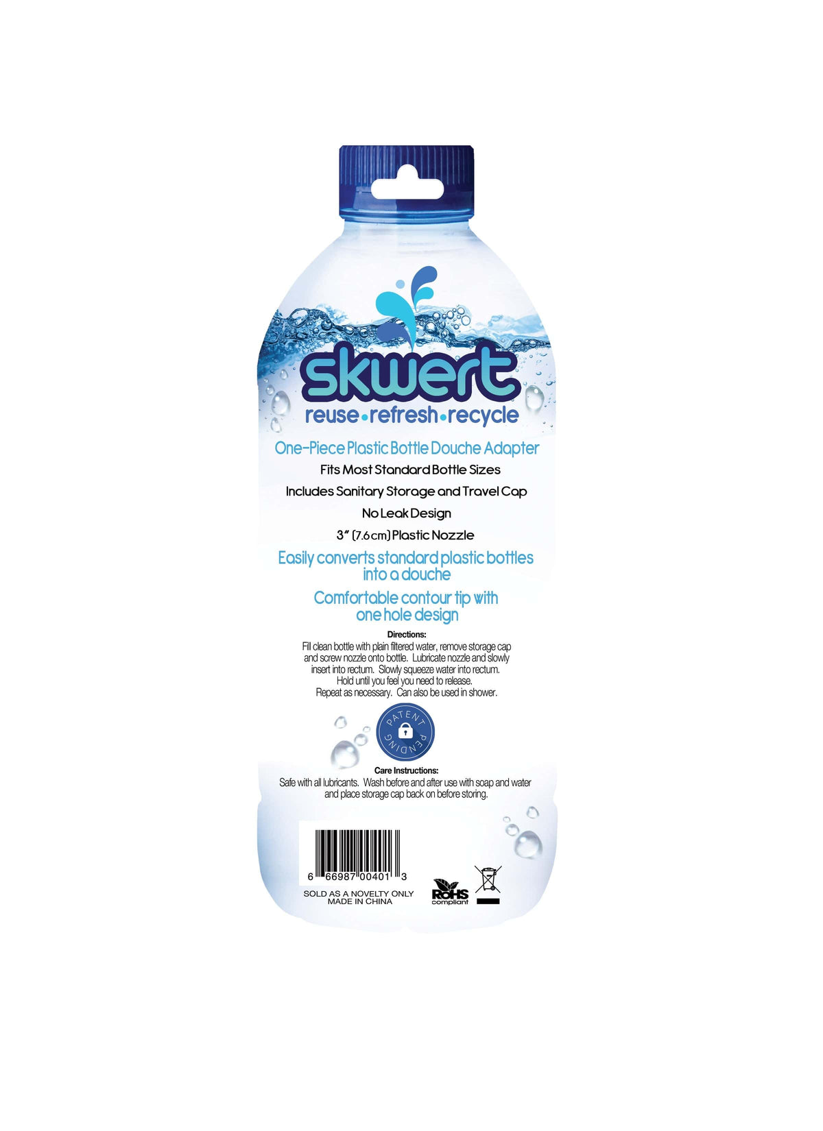 Skwert Water Bottle Douche – Converts Standard Bottles for Effective Cleansing Device > Essentials > Douches