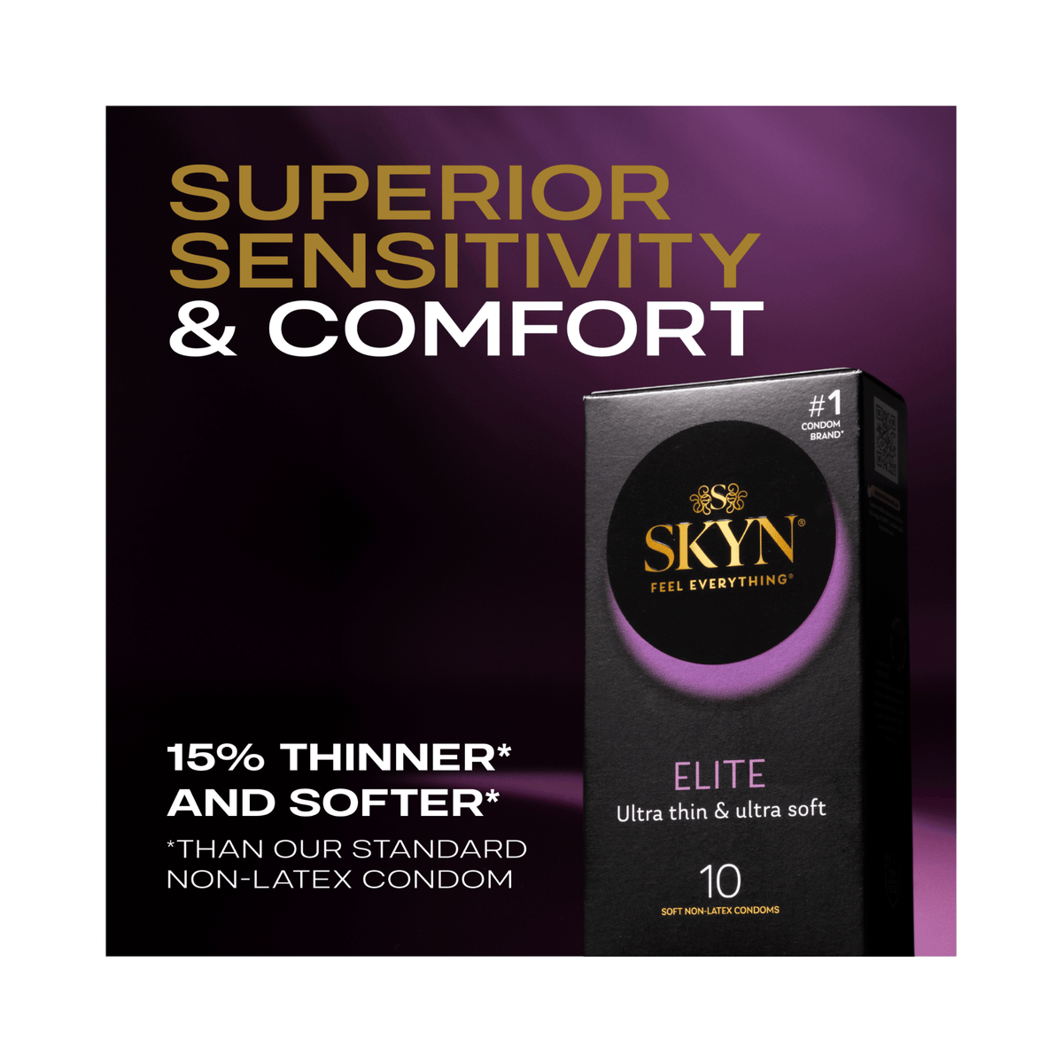 Skyn Elite – Ultra Thin Non-Latex Condoms – 6, 10 & 18 Pack > Essentials > Condoms > Non-Latex
