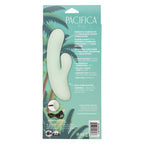 Pacifica Fiji Dual Stimulator in Mint Green with 10 Vibration Functions, Liquid Silicone, Rechargeable, Waterproof IPX7, 7.5 Inches > Vibrators > Ladies > Rabbit