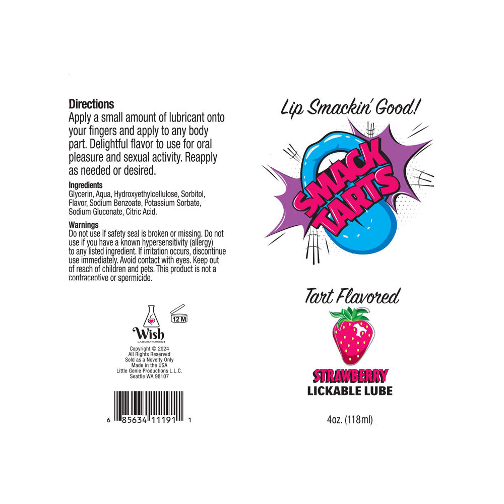 Smack Tarts Sour Strawberry Lubricant 120ml Tube > Lube > Flavoured
