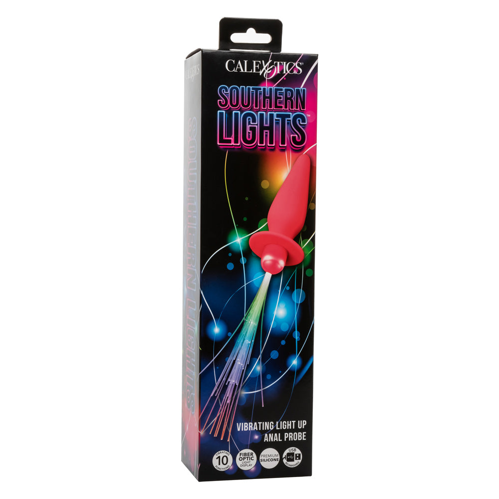Southern Lights Vibrating Light Up Butt Plug Pink Silicone Rechargable Secondary image