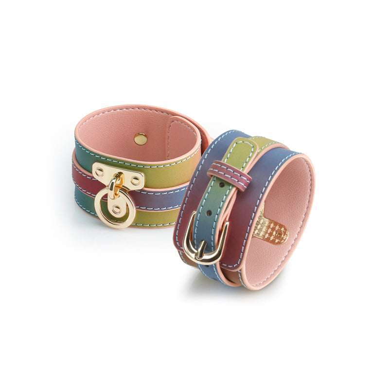 Spectra Bondage Ankle Cuffs Rainbow – Man-Made Material Restraints Secondary image