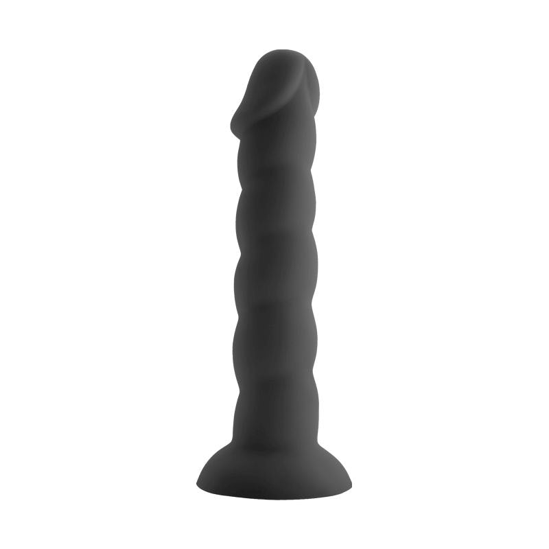 Spiral Cock Black Silicone Dildo - 19cm insertable > Dildos > Realistic Dildos