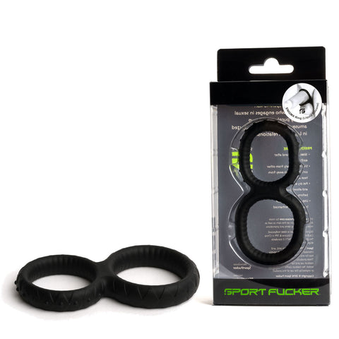 Sport Fucker Enigma Ring - Cock and Ball Ring - Black Black COCK RINGS