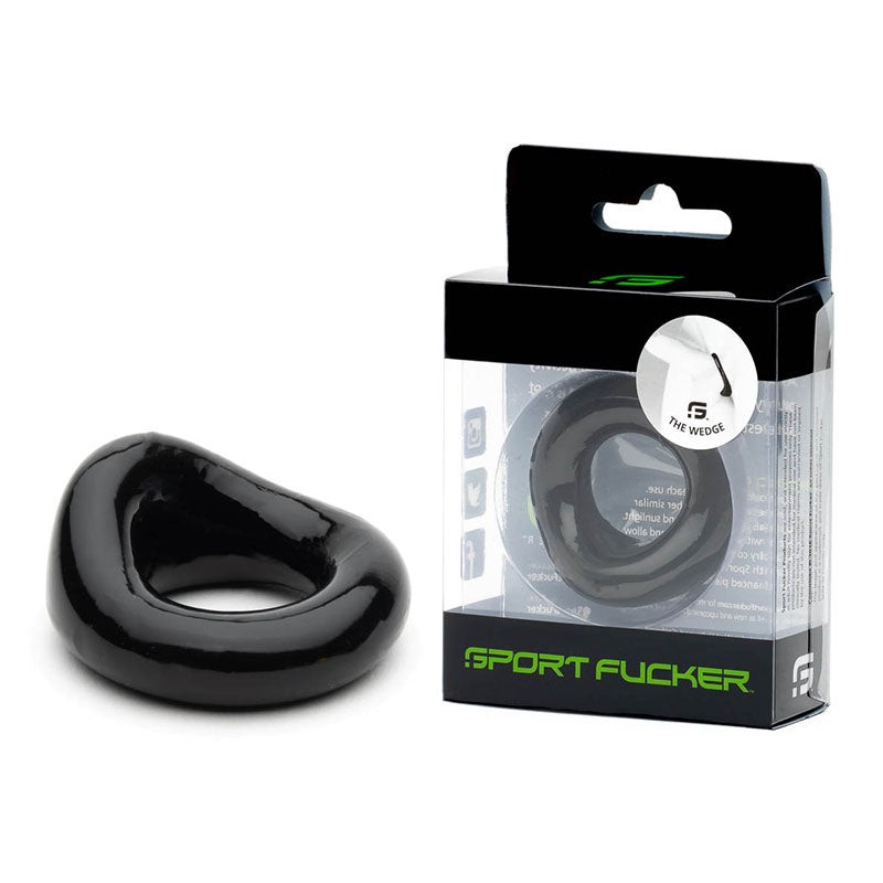 Sport Fucker Wedge - Cock Ring - Black - Stretchable Size Black COCK RINGS