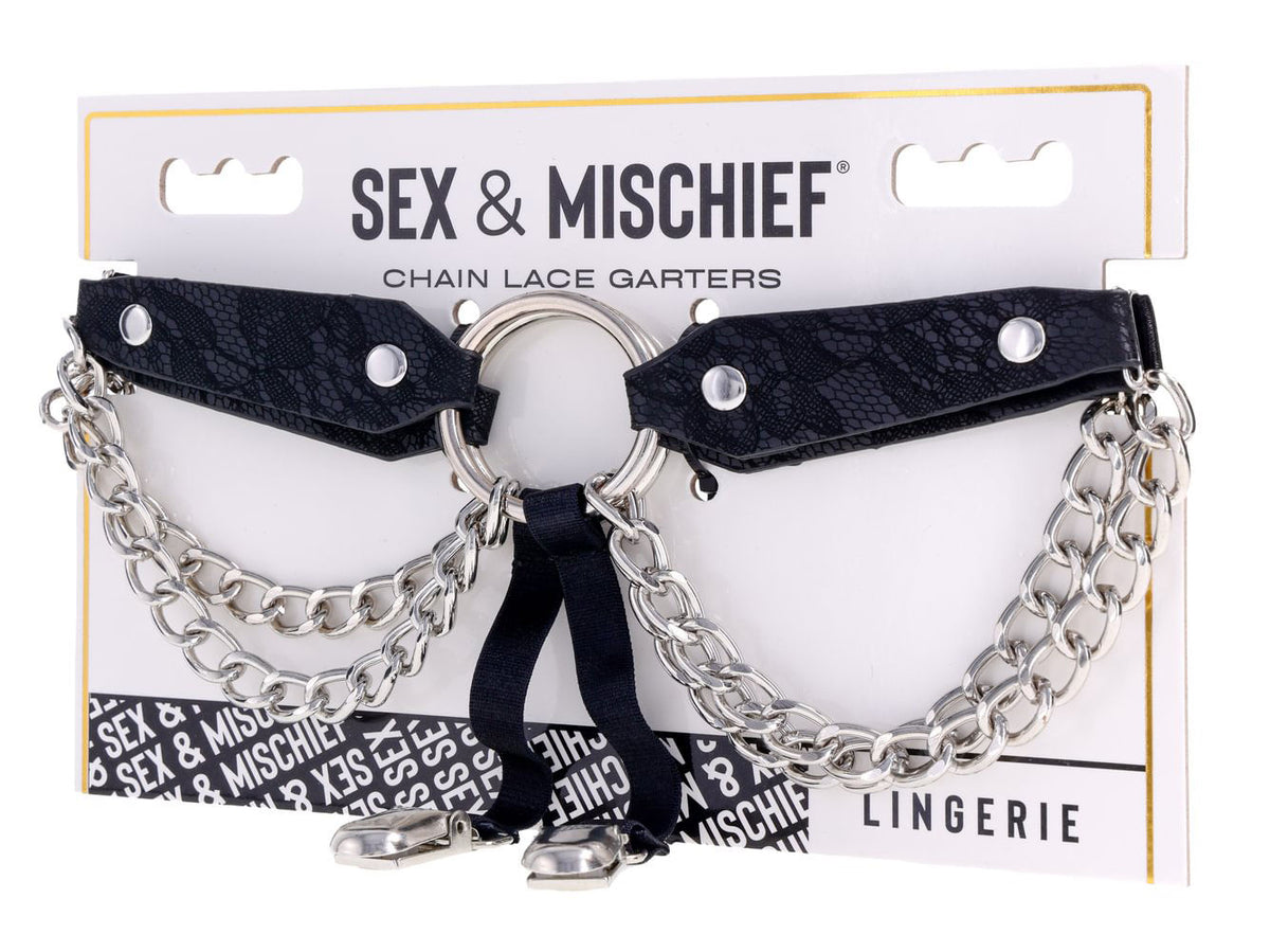 Sportsheets Chain Lace Garters Adjustable Fit Adult Accessory > Clothes > Lingerie Sets