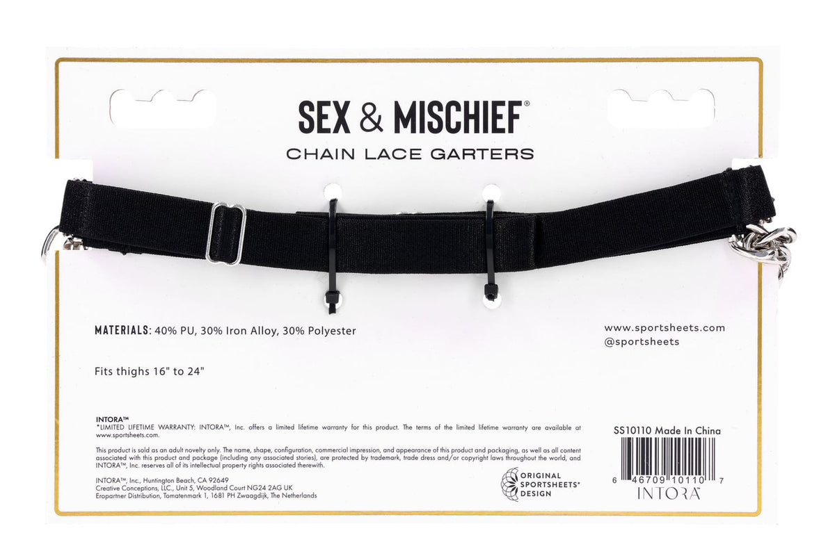 Sportsheets Chain Lace Garters Adjustable Fit Adult Accessory > Clothes > Lingerie Sets
