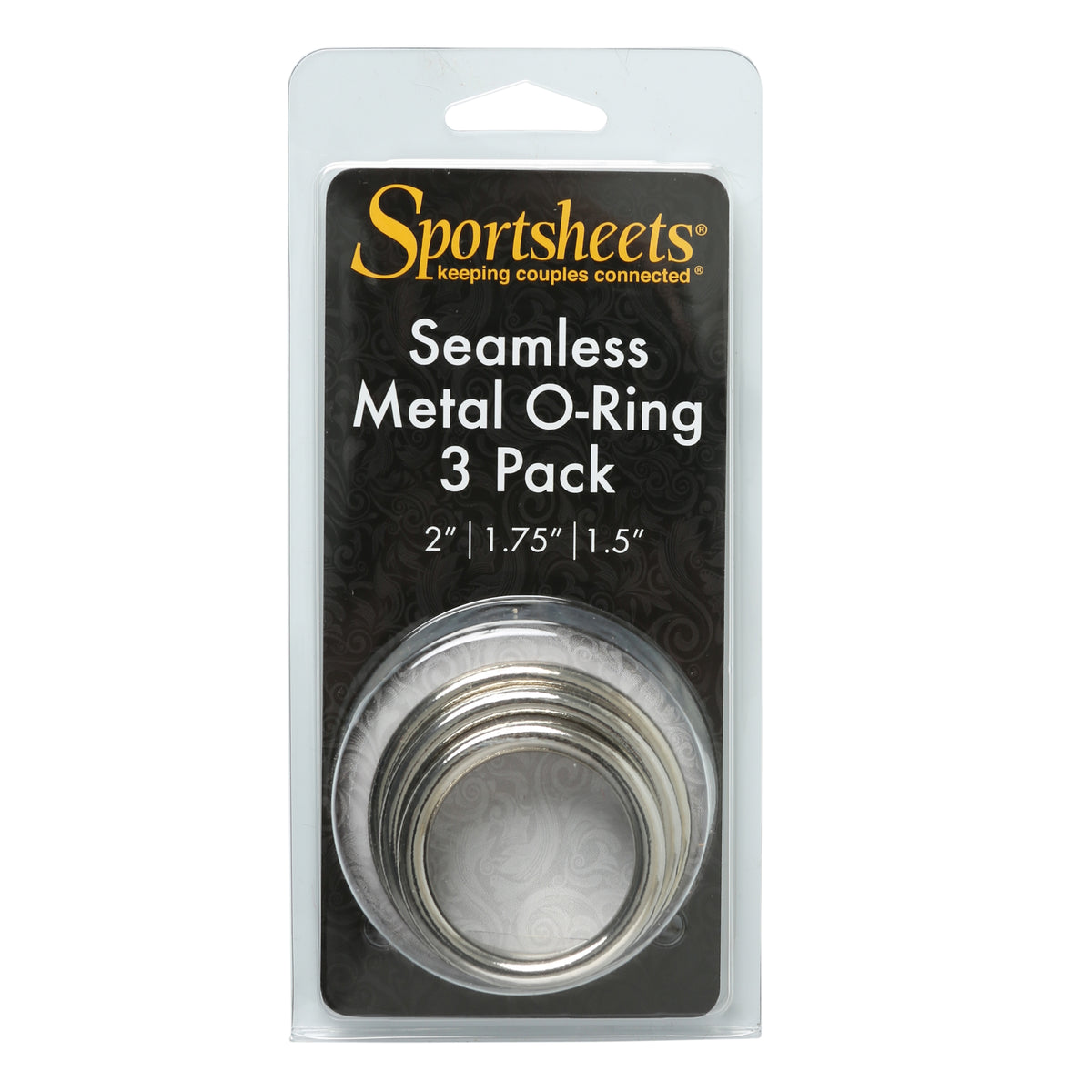 Sportsheets Seamless Metal O-Rings Set – Nickel-Free Metal 1.5 Inch, 1.75 Inch, 2 Inch Rings Accessory > Dildos > Strap On Harnesses