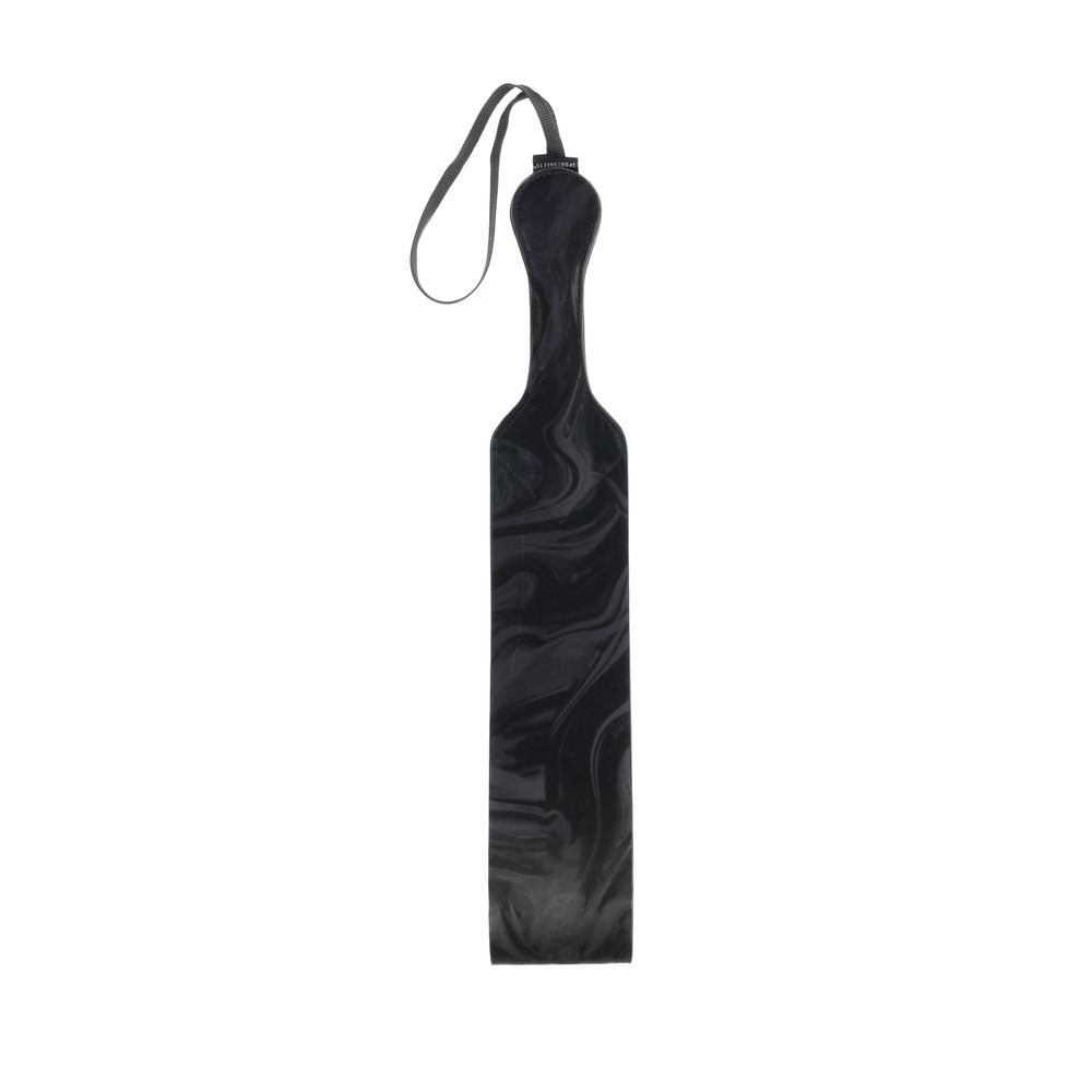 Sportsheets Velvet Noir Loop Paddle 42 cm Impact Toy with Vegan Leather and Wrist Loop Black Marbled Design Secondary image