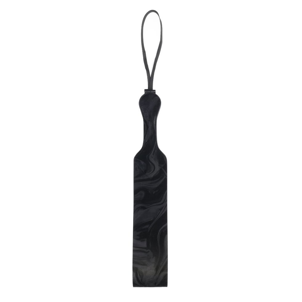 Sportsheets Velvet Noir Loop Paddle 42 cm Impact Toy with Vegan Leather and Wrist Loop Black Marbled Design > Bondage Gear > Paddles Main image