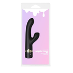 Squirting Vibrator Black Silicone 7 Function Ribbed Clitoral Stimulator > Vibrators > Ladies > Rabbit Multi