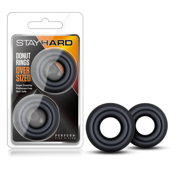 Stay Hard Donut Rings (Black) – Oversized Cock Ring > Cock Ring > Sets Main image