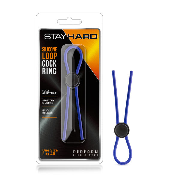 Stay Hard Silicone Loop Cock Ring in Blue > Cock Ring > Adjustable Main image