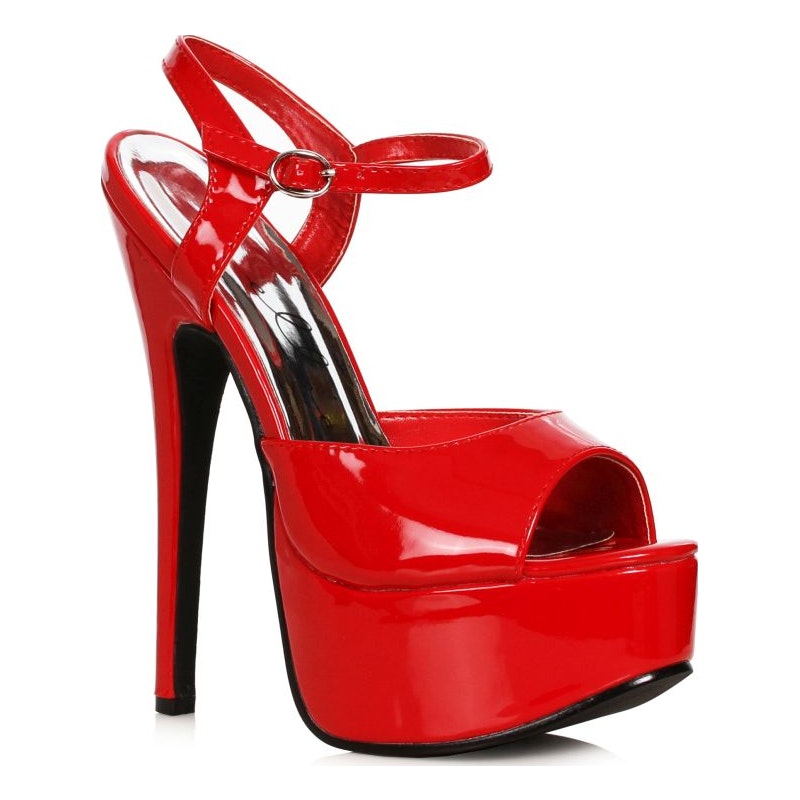Stiletto Sandal Red 6.5 Inch High Heels for Women Red 7 Heels