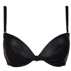 Stretch Wetlook Push-Up Bra in Black > Clothes > Bras