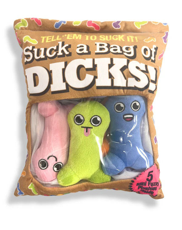 Suck a Bag of Dicks Plushy Pillow with Five Plush Dicks > Novelties > Gag Gifts