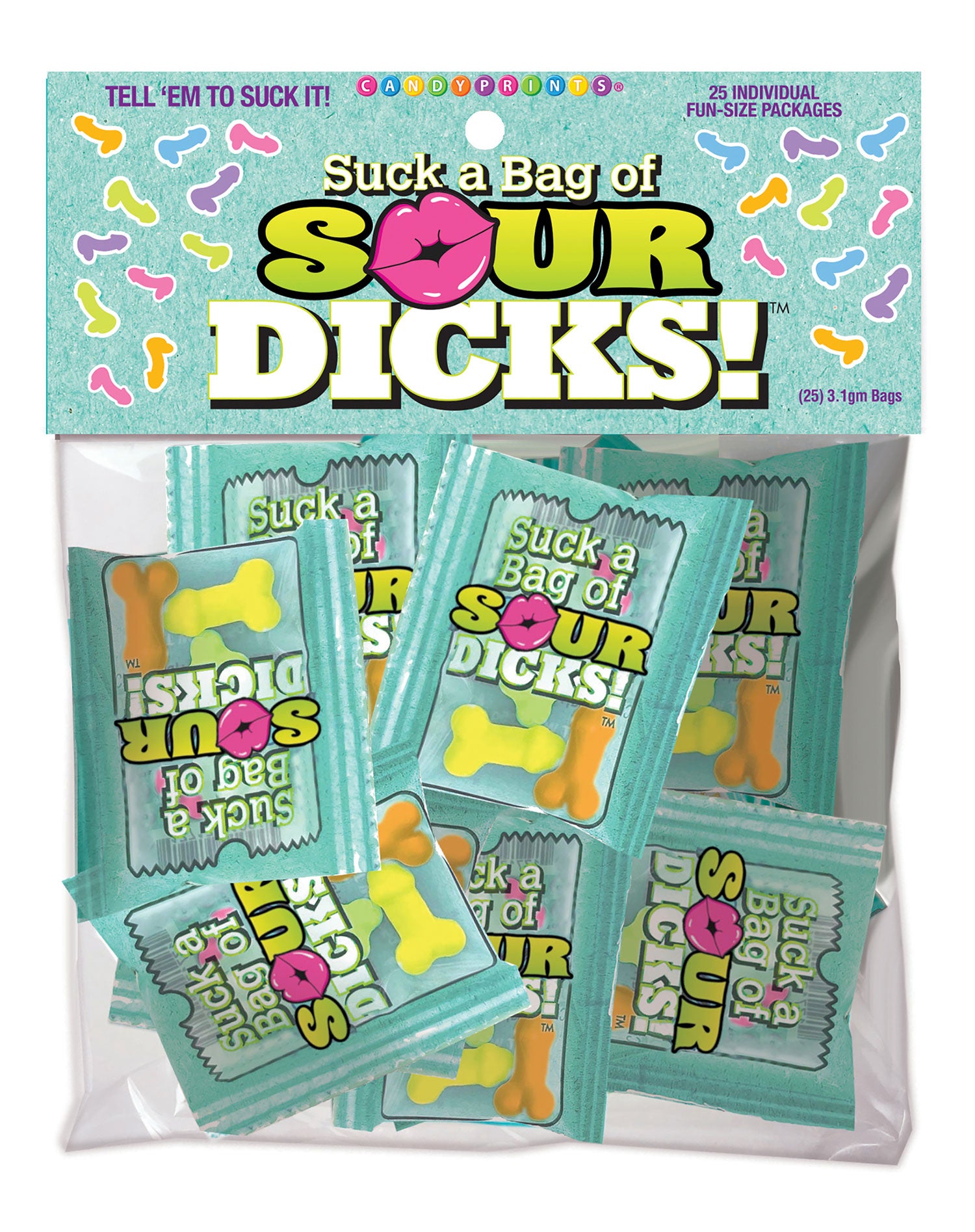 Suck A Bag Of Sour Dicks – Bulk Bag Of 25 Pecker Lollies Candy Secondary image