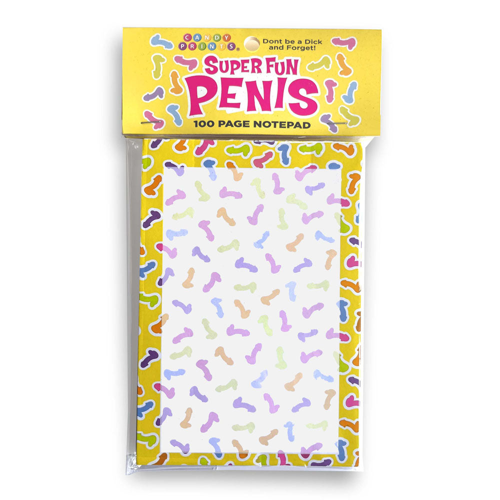 Super Fun Penis Notepad Novelty Notepad 100 Pages Default Title Party Supplies