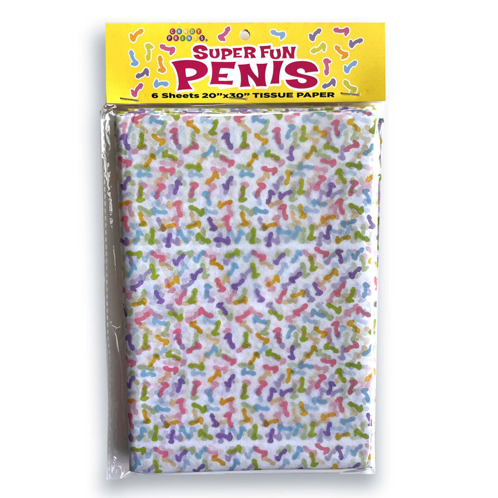 Super Fun Penis Tissue Paper Sheets 6 Pack Novelty Decoration for Hens Parties Default Title Party Supplies