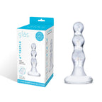 Glas 4 Inch Triple Play Beaded Clear Glass Butt Plug > Glass > Toys