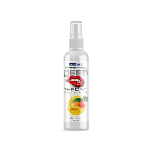 Swiss Navy Deep Throat Spray Mango Flavor 2 fl oz Fast Acting Oral Numbing Spray Oral Gels & Sprays
