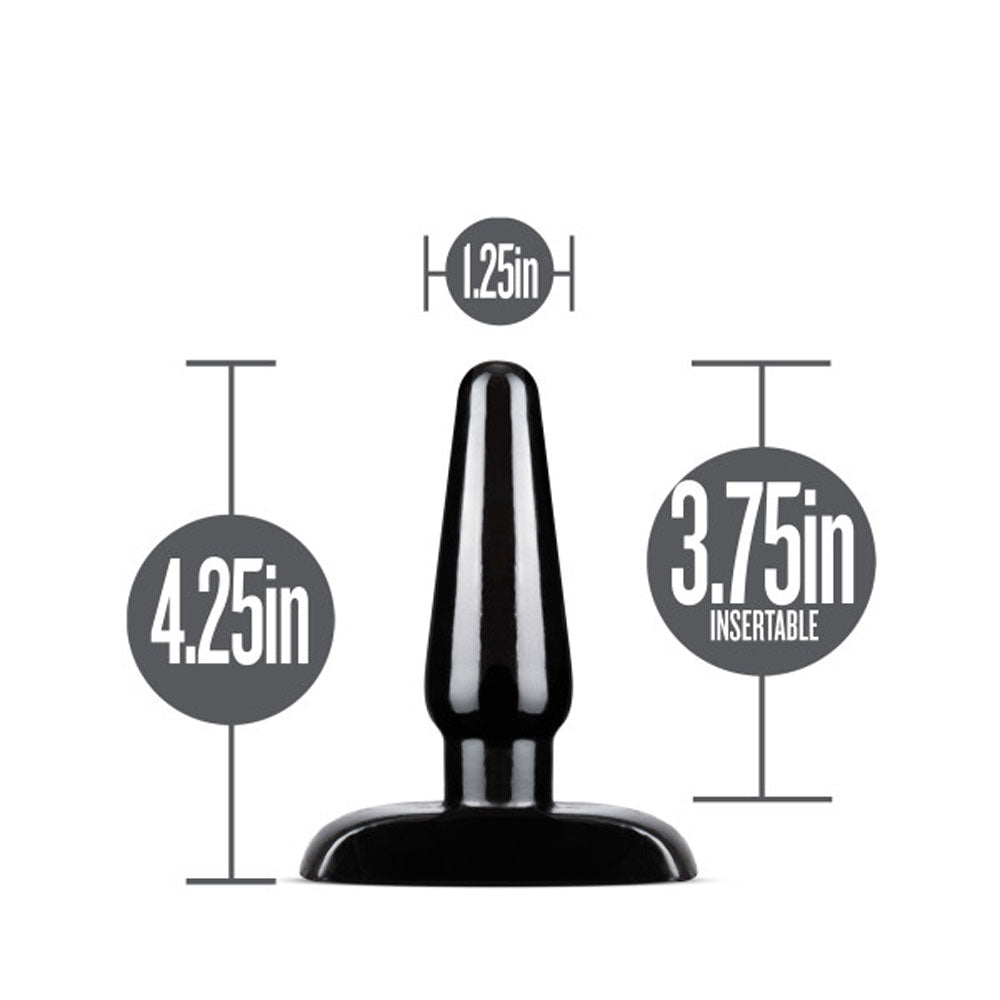 Blush Basic Small Anal Plug 4.25 Inch Tapered Silicone Small Size Anal Toy Black Small > Anal Range > Butt Plugs