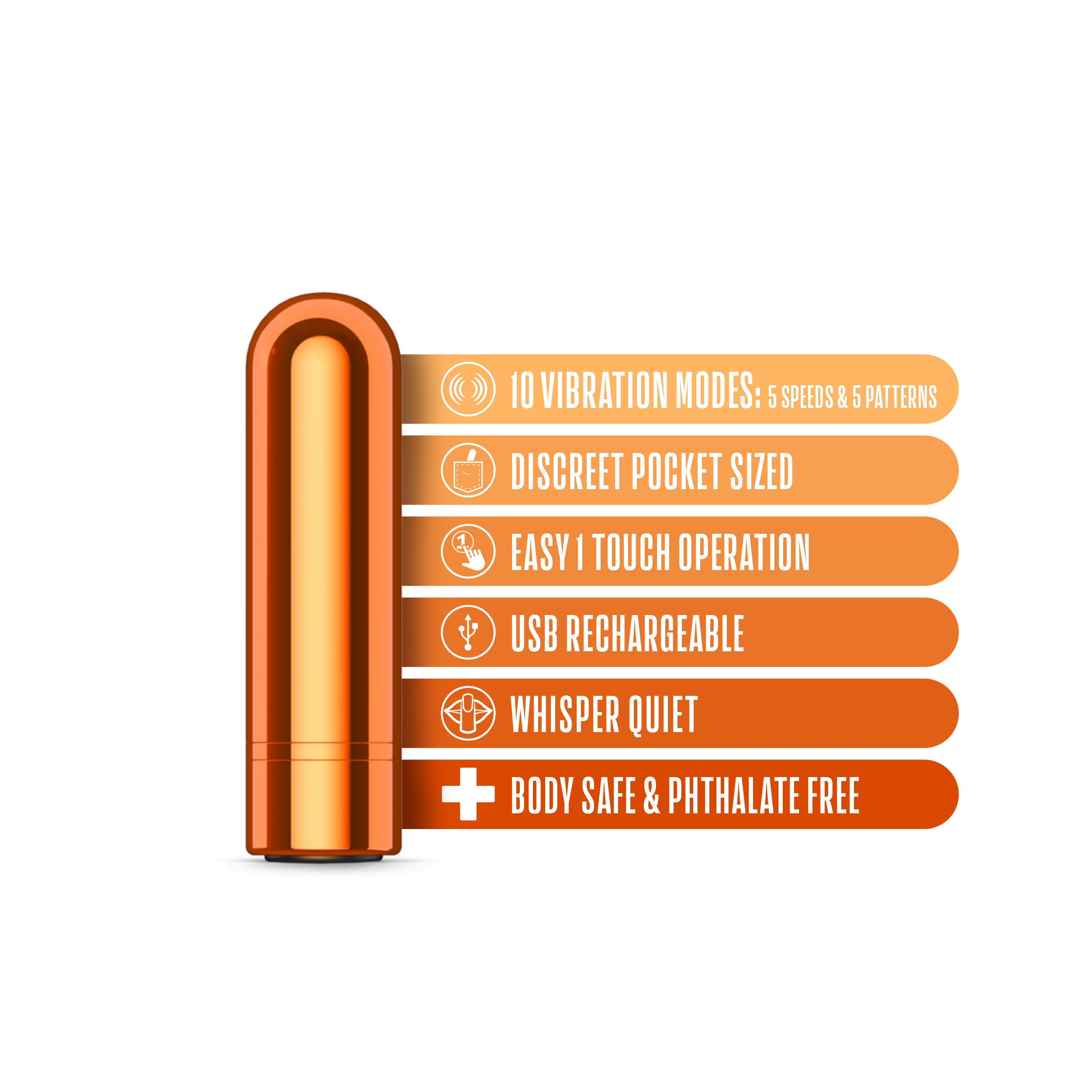 Kool Vibes Mini Bullet in Tangerine Orange Orange Small > Vibrators > Mini Vibrators