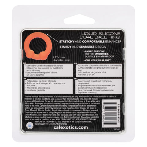 Alpha Liquid Silicone Dual Ball Ring Orange Ultra Stretchy Enhancer Ring Default Title > Cock Ring > Single