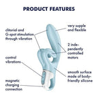 Satisfyer Touch Me Rabbit Vibrator Blue with Triple Motors and Waterproof Design > Vibrators > Ladies > Rabbit