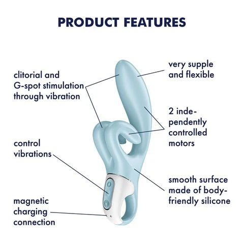 Satisfyer Touch Me Rabbit Vibrator Blue with Triple Motors and Waterproof Design > Vibrators > Ladies > Rabbit