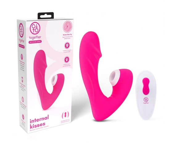 Together Toy Internal Kisses Remote Controlled Pink Vibrator with Suction and Flexible Arm Secondary image