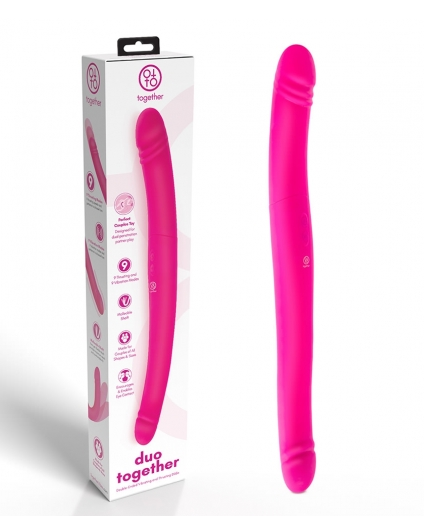 Together Toy Duo Together Silky Soft Body-Safe Pink Silicone with 9 Vibration and 9 Thrusting Modes Default Title Double Dongs