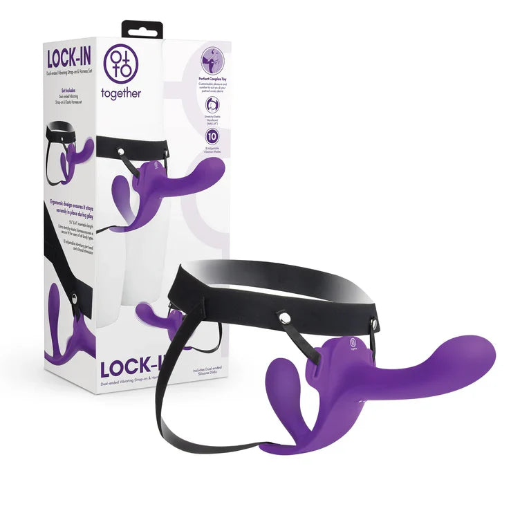 Together Toy Lock-In – Dual-Ended Vibrating Strap-On and Harness Set > Dildos > Strapless Strap Ons